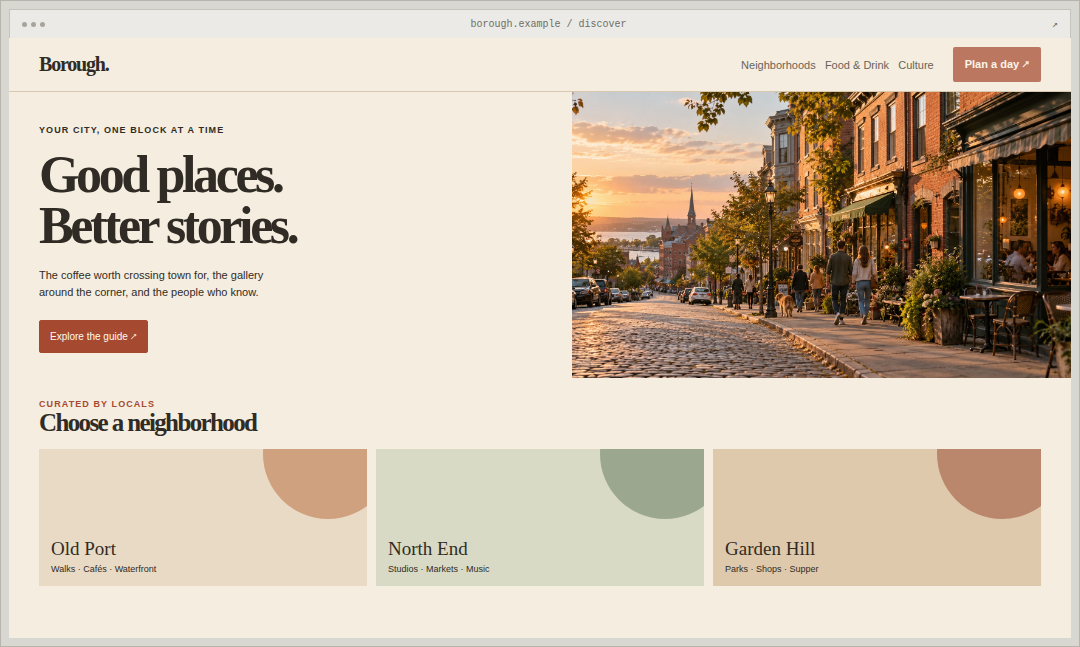 BOROUGH Local City Guide theme preview
