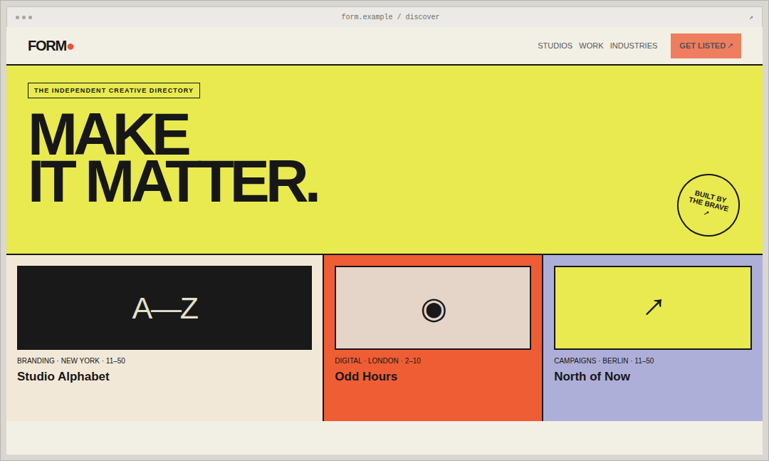 FORM Agencies Directory theme preview