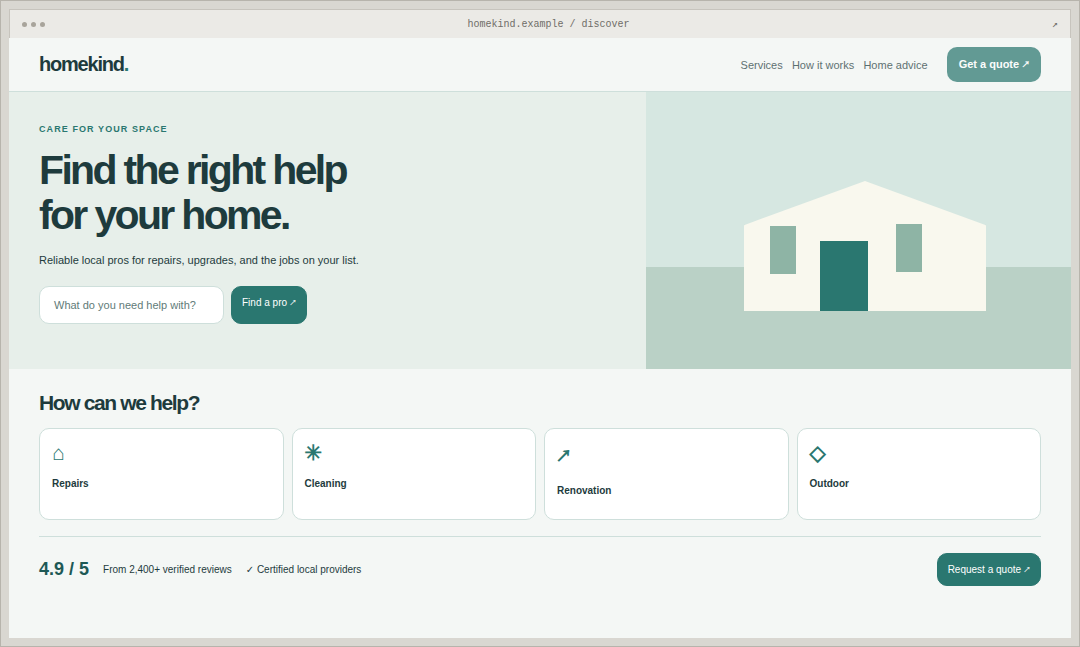 Homekind Services theme preview
