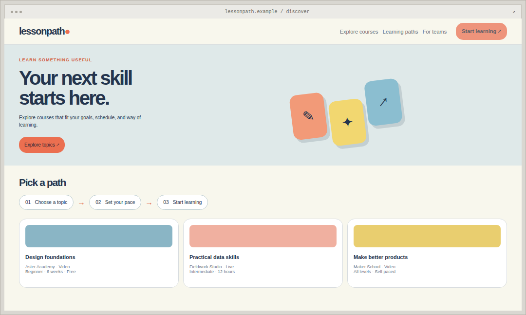 Lessonpath Courses theme preview